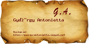 György Antonietta névjegykártya